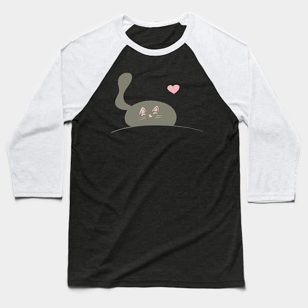 Lovely Cat Baseball T-Shirt by maymayma